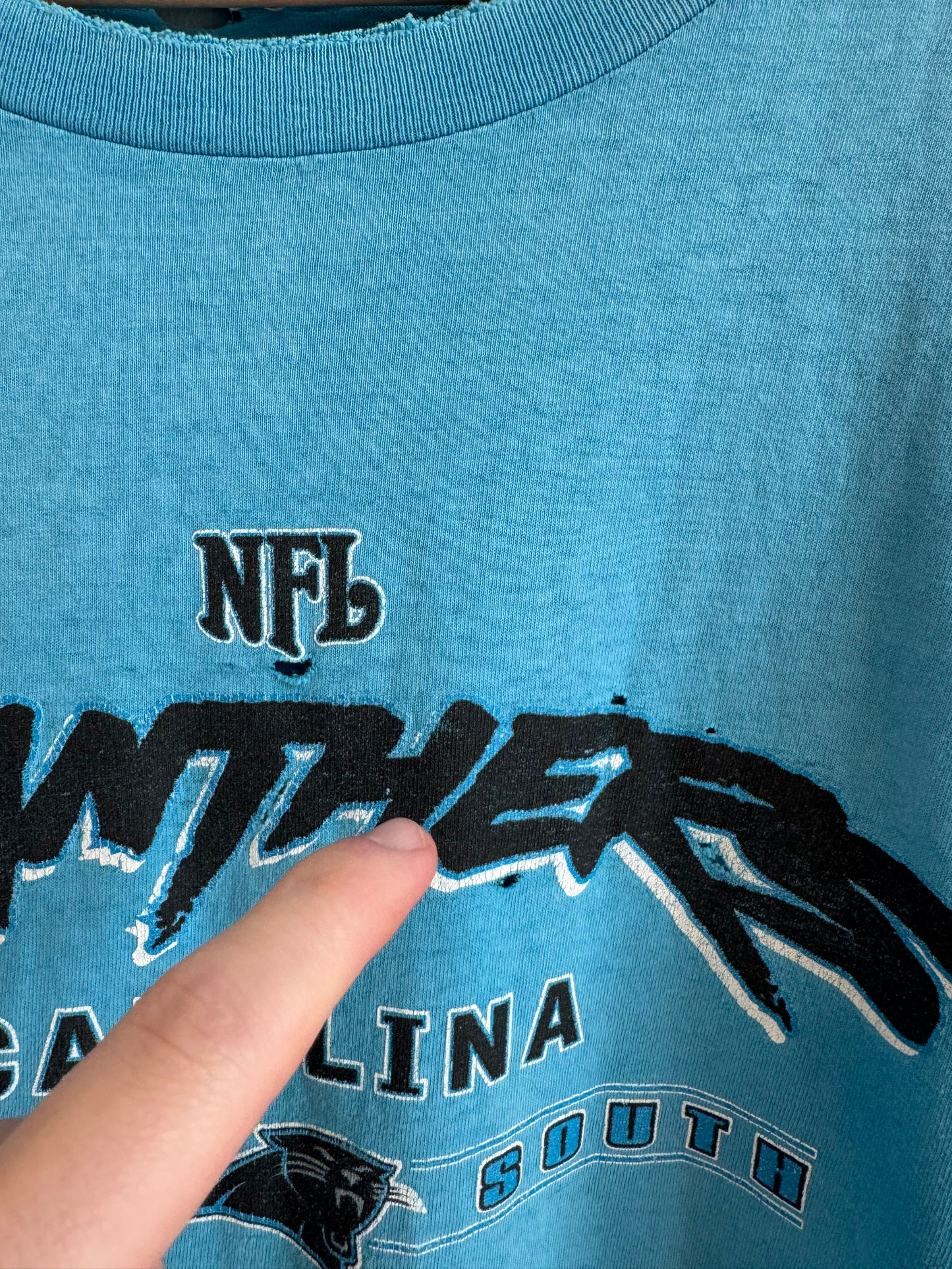 00s Carolina Panthers Crazy Faded/Distressed Tee (XL)