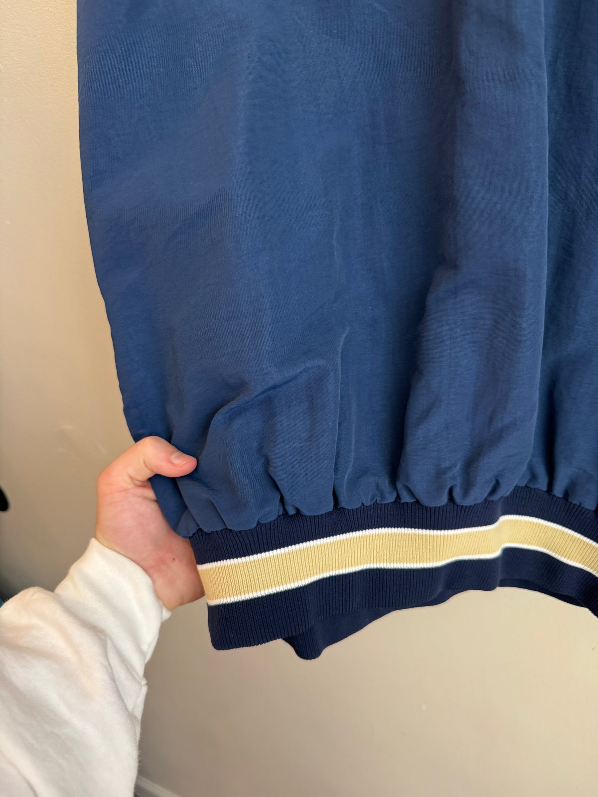 90s University of Pittsburgh Navy Spell Out Windbreaker (XXL)