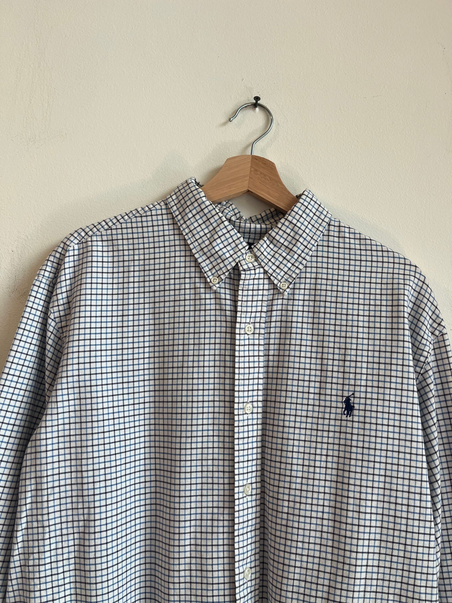 00s Polo Ralph Lauren Blue Button Down Polo Shirt (XL)
