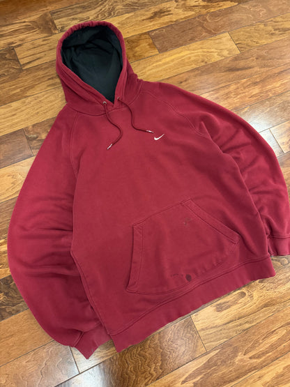 00s Nike Essential Swoosh Maroon Hoodie (XL)