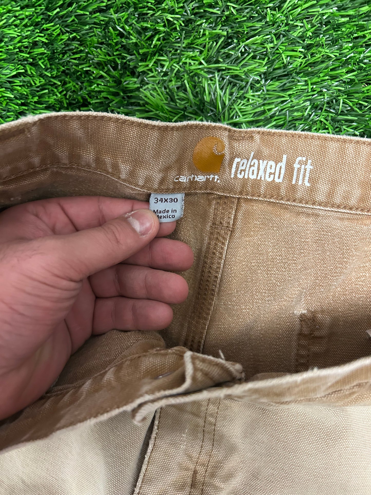 Carhartt Faded Tan Carpenter Workwear Pants (34 x 30)