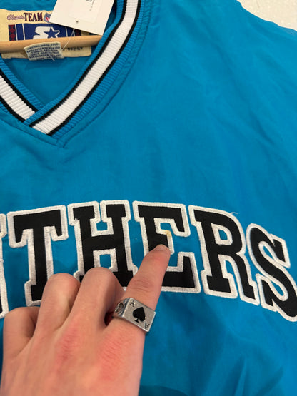 90s Carolina Panthers Embroidered Blue Starter Inaugural Season Windbreaker (M)