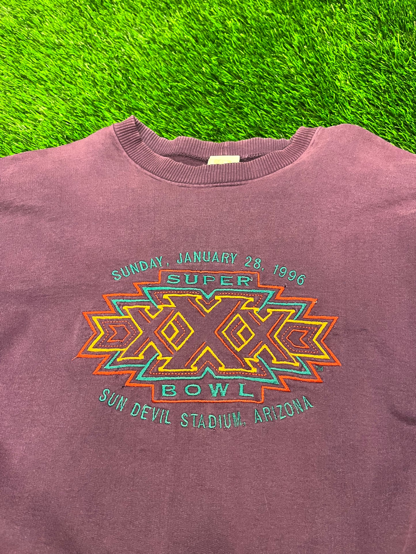 1996 Arizona Super Bowl Faded Purple Crewneck (XL)