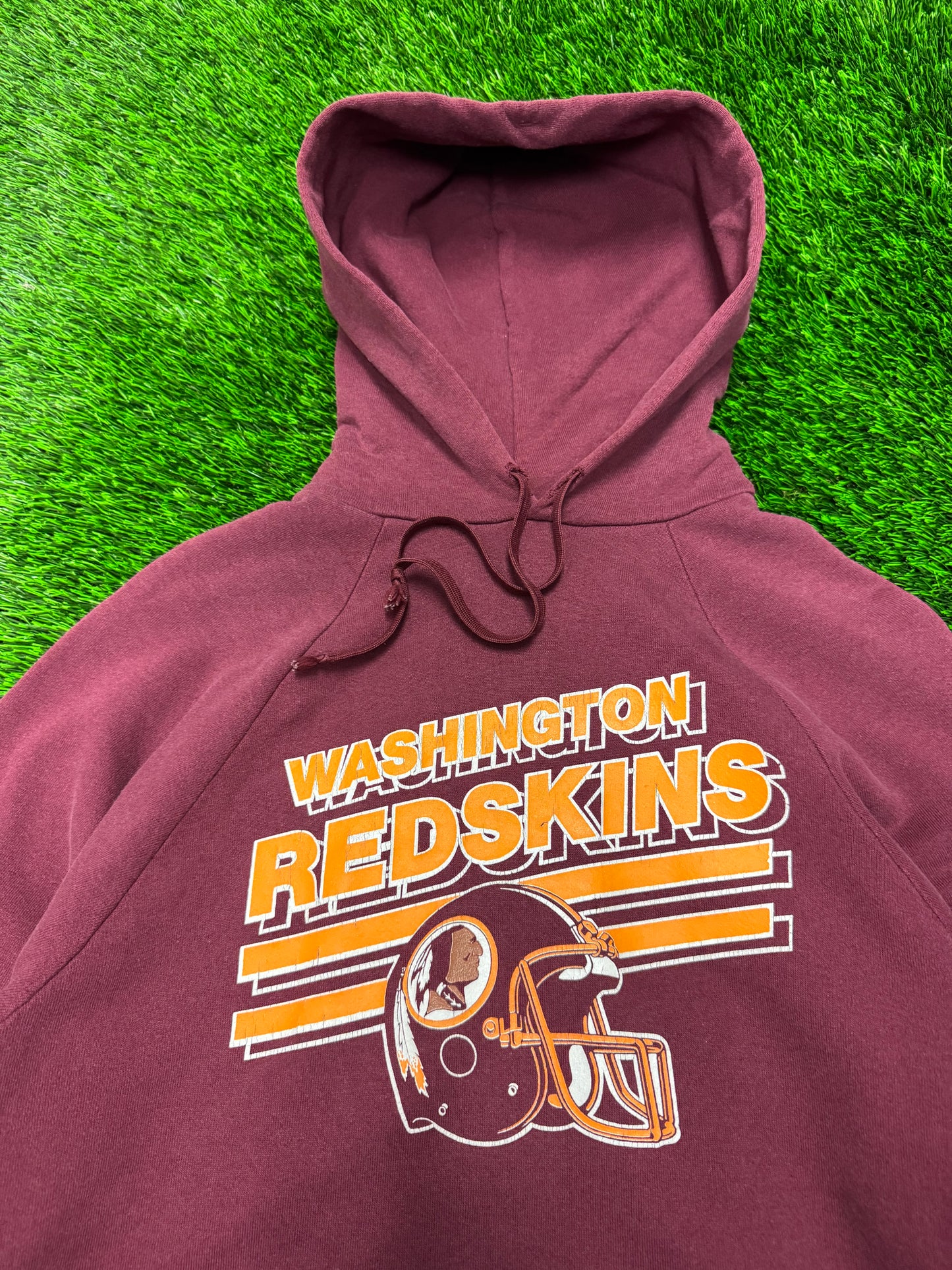 80s Washington Redskins Spell Out Helmet Logo 7 Hoodie (M)