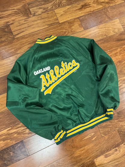 1992 Oakland Athletics Vintage Locker Line Satin Jacket (M)