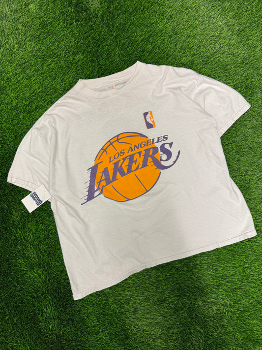 Los Angeles Lakers Kobe Bryant #8 Vintage Jersey Cropped Boxy Tee (XL)