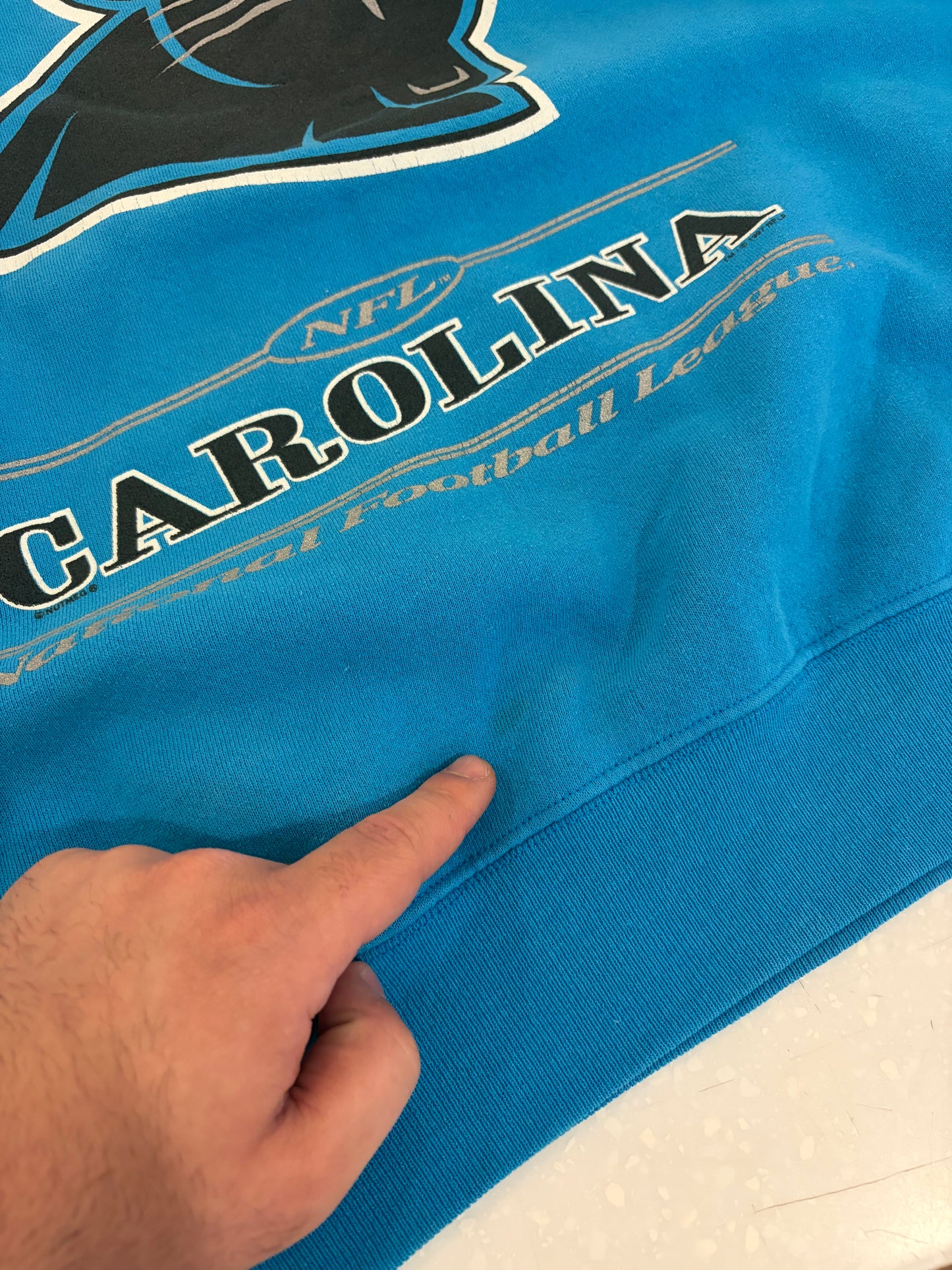 1997 Carolina Panthers Blue Lee Crewneck (XL)
