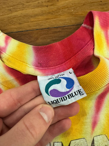 1992 Lithuania Grateful Dead Tie Dye Vintage Liquid Blue Band Tee (L)