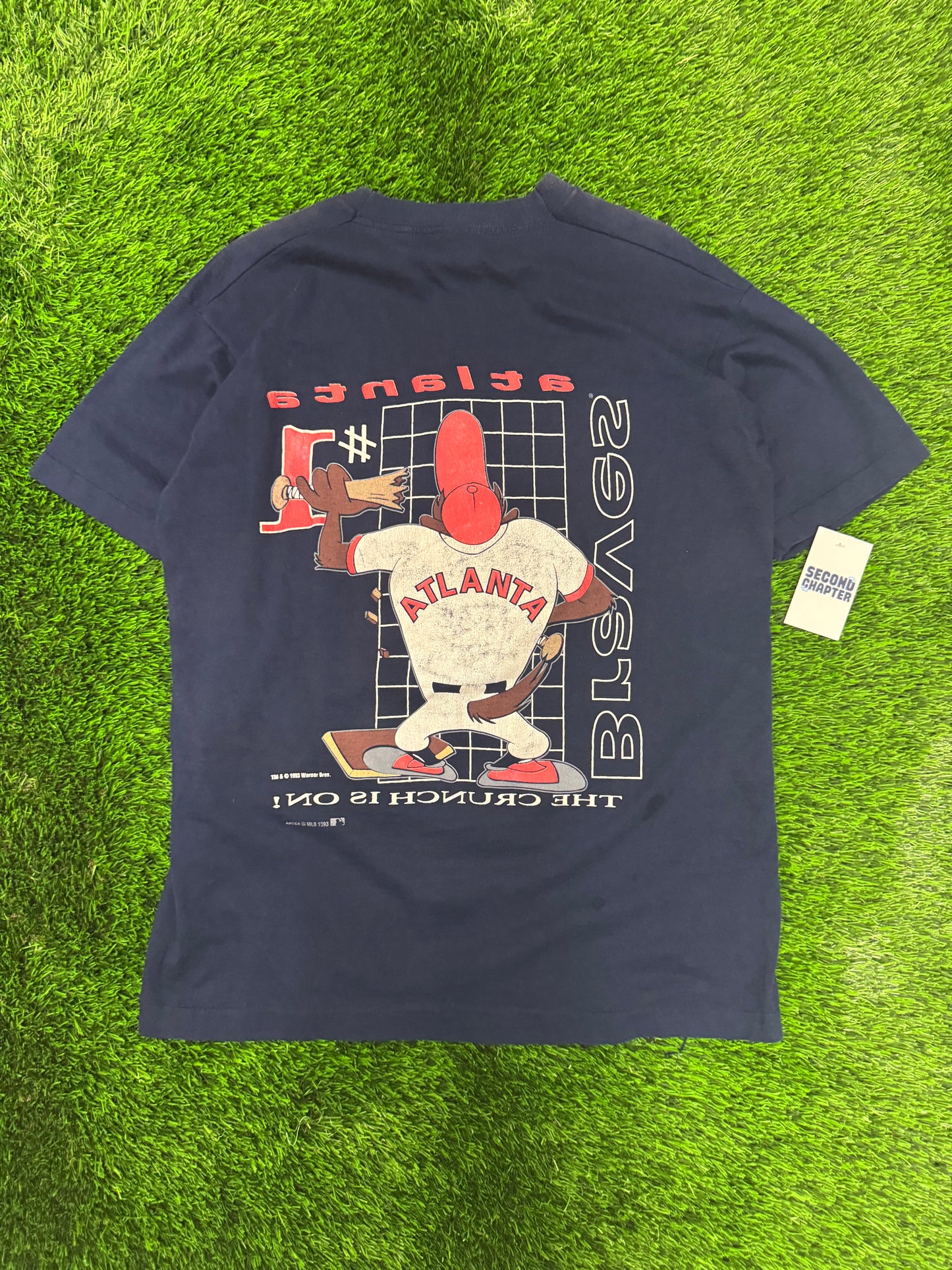 1993 Atlanta Braves Looney Tunes Taz MLB Tee (L)