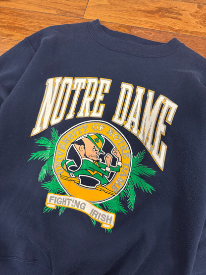 90s Notre Dame Navy Tultex Crewneck (L)
