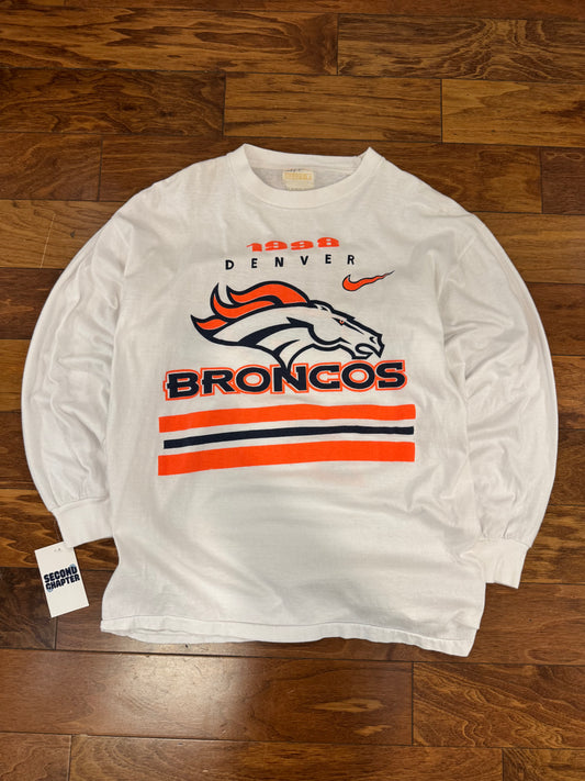 1998 Denver Broncos John Elway #7 Long Sleeve Shirt (L)