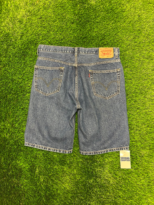 2007 Vintage Levi's 505 Dark Wash Jean Shorts (36)