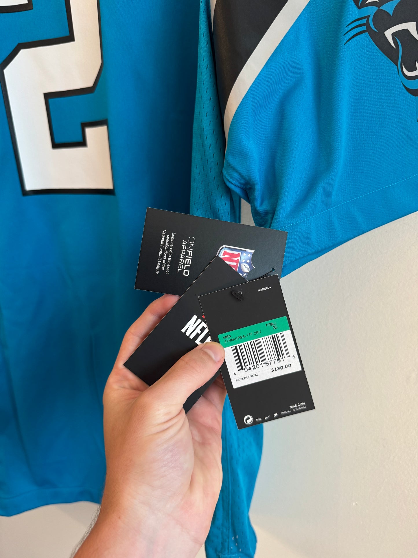 2010s Carolina Panthers DJ Moore Blue Deadstock Jersey (XL)