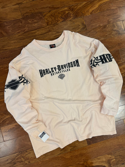 2007 Harley Davidson Peach Long Sleeve Tee (XXXL)