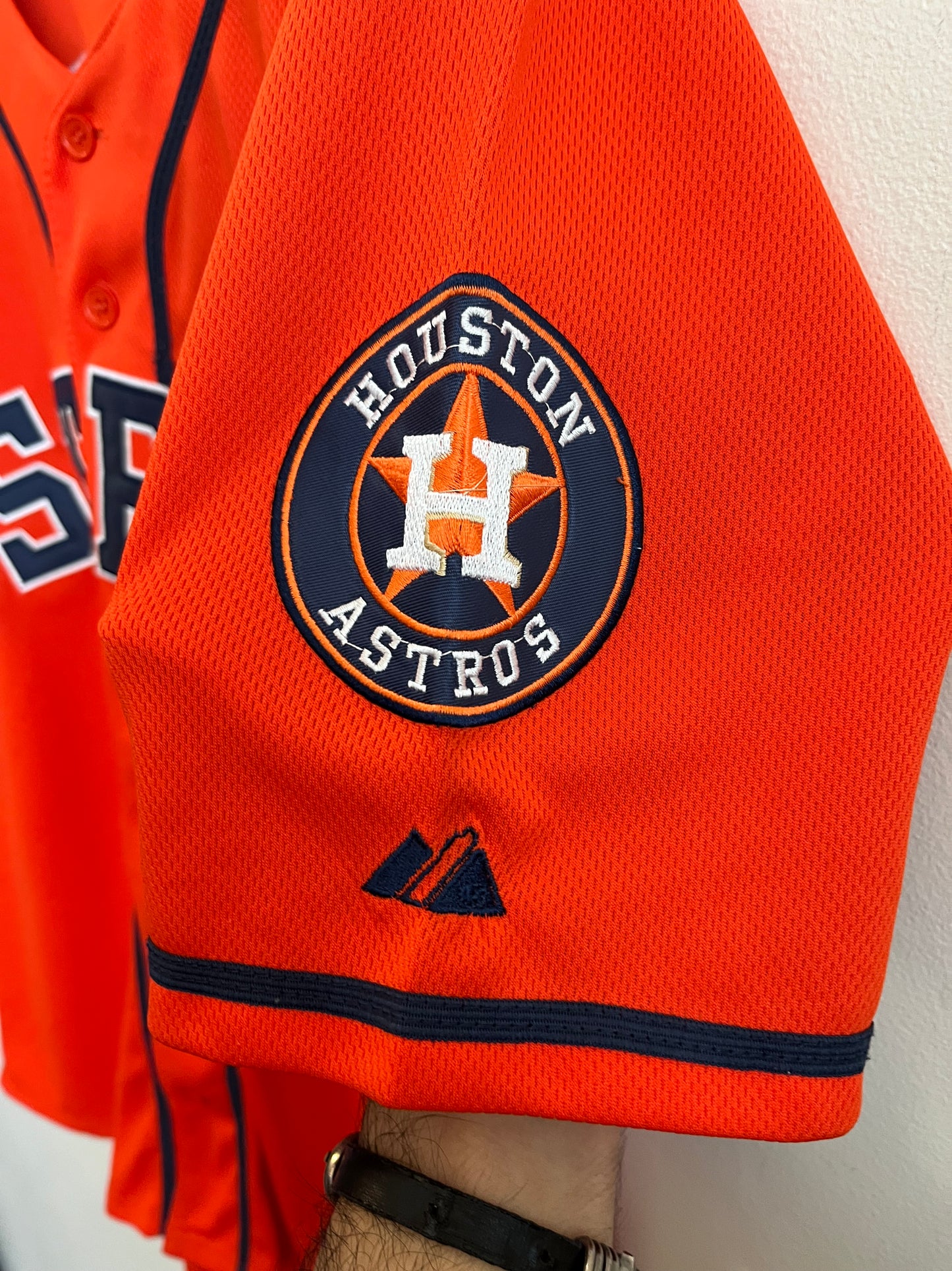 2015 Houston Astros Evan Gattis 50th Anniversary Stitched Majestic Jersey (S)