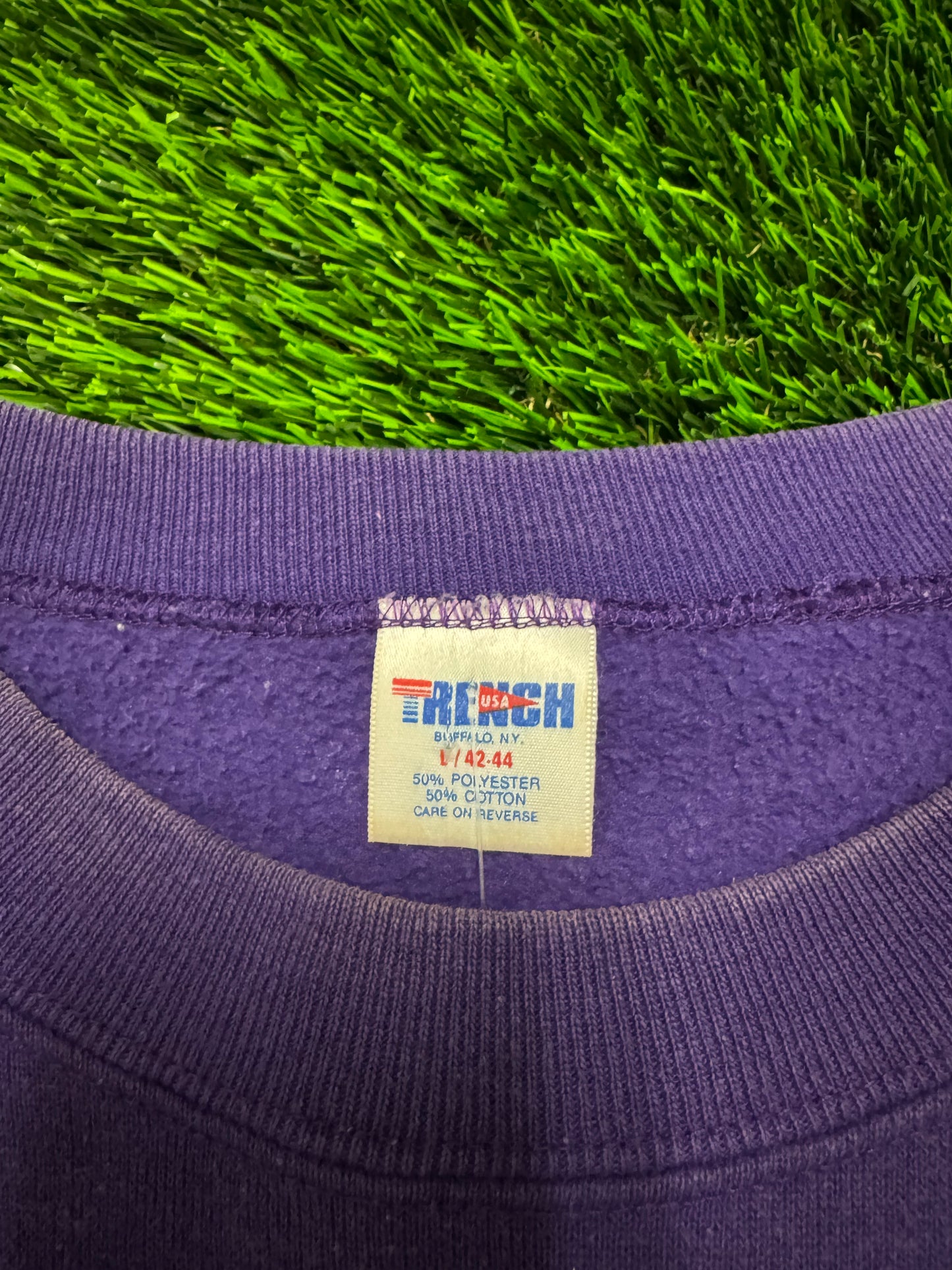 90s Minnesota Vikings Spell Out Trench Crewneck (L)