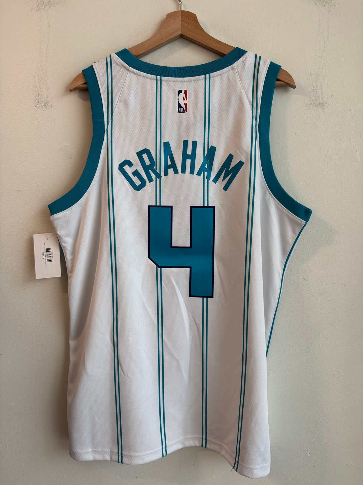 2020 Charlotte Hornets Devonte Graham Away Pinstripe Jordan Swingman Jersey (L)