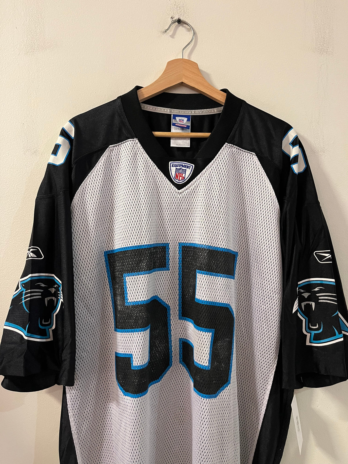 00s Carolina Panthers Dan Morgan Split Color Reebok Jersey (XL)
