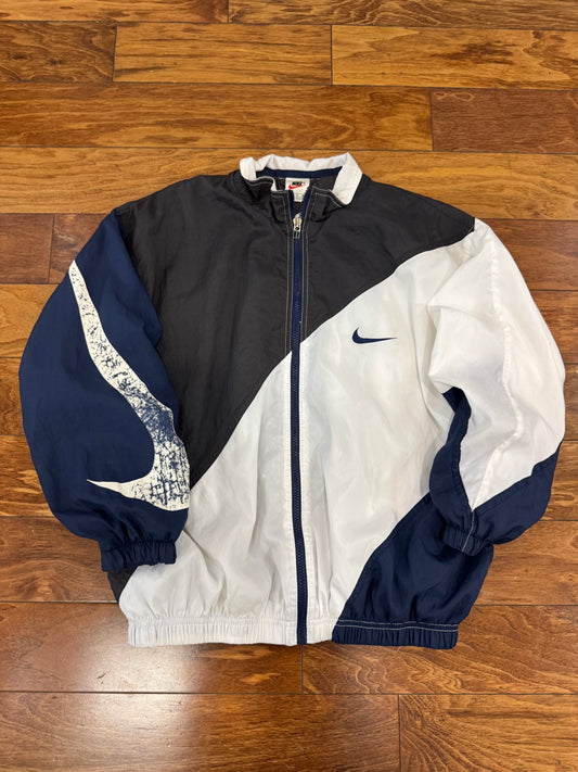 90s Nike Multi-Colored Big Swoosh Windbreaker (Youth L)