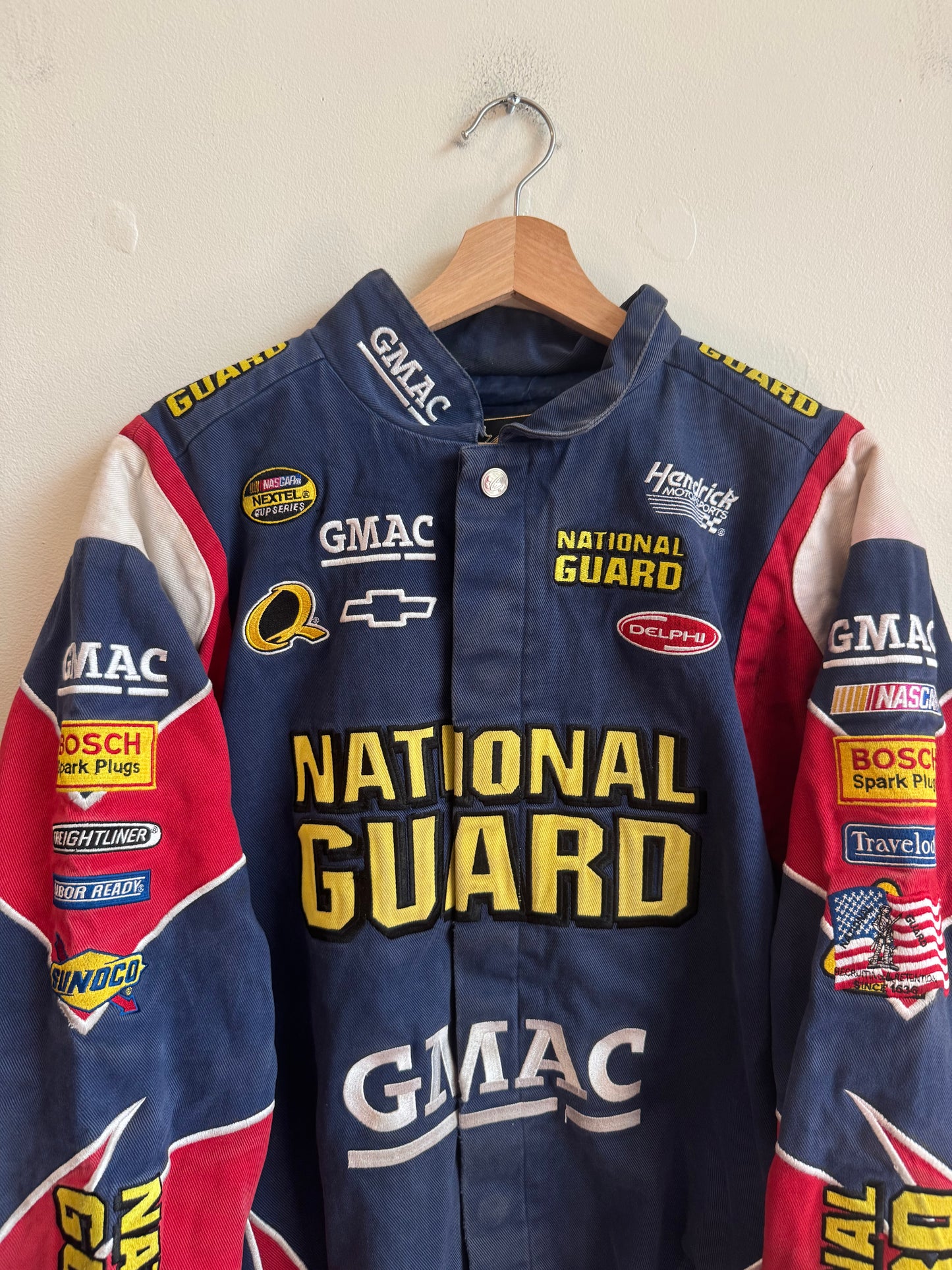 00s Dale Earnhardt National Guard Faded Nascar Racing Jacket (M)