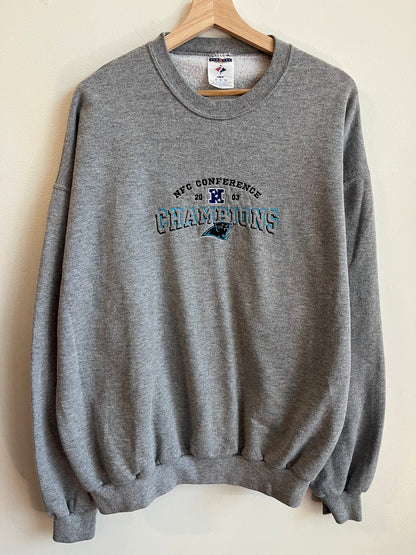 2003 Carolina Panthers NFC Champions Grey Crewneck (XL)
