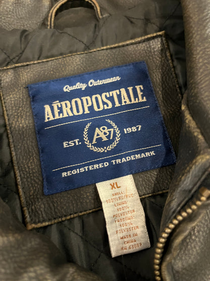 00s Aeropostale Quality Faded Leather Jacket (XL)