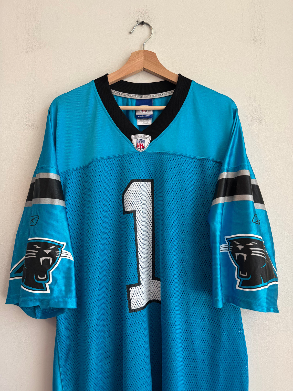 2010s Carolina Panthers Cam Newton Blue Rookie Reebok Jersey (XXL)