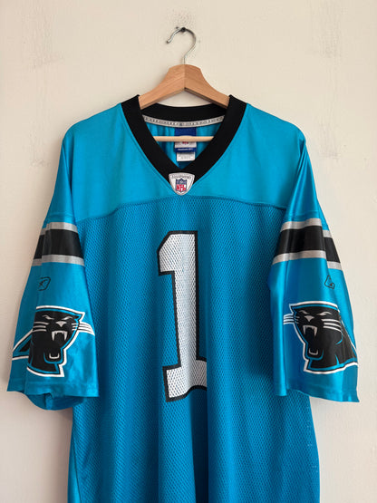 2010s Carolina Panthers Cam Newton Blue Rookie Reebok Jersey (XXL)