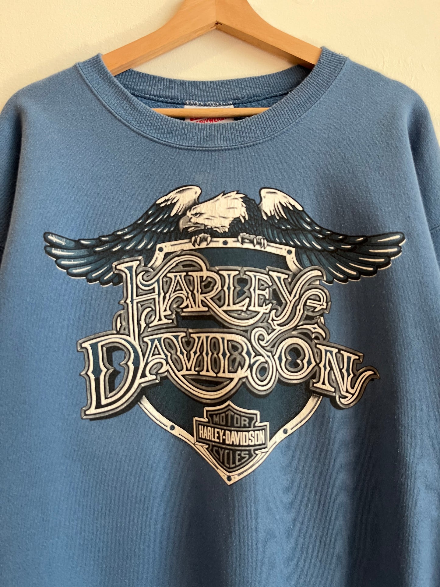 90s Harley Davidson New York Blue Crewneck (L)