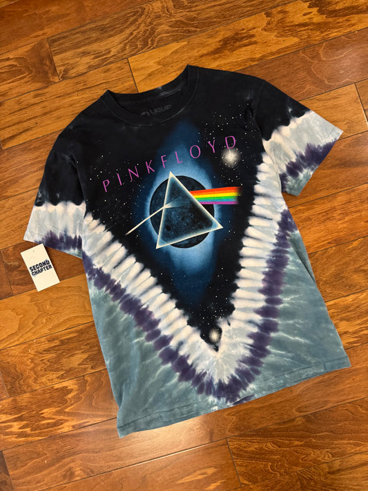 00s Pink Floyd Liquid Blue Tie Dye Rock Band Music Tee (M)
