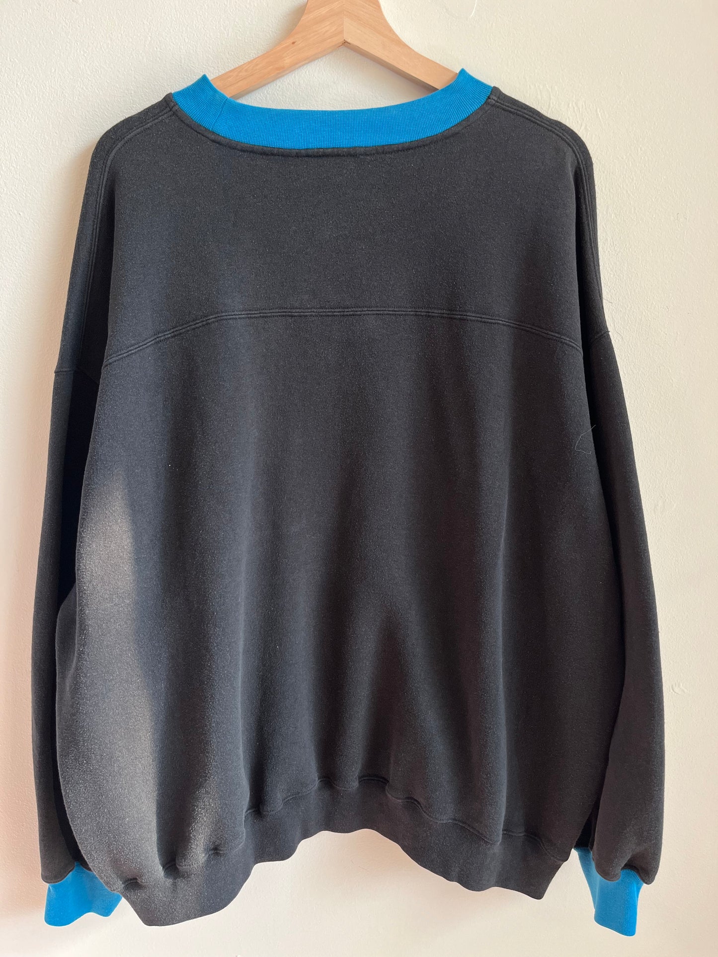 00s Carolina Panthers Embroidered Spell Out NFL Crewneck (XXL)