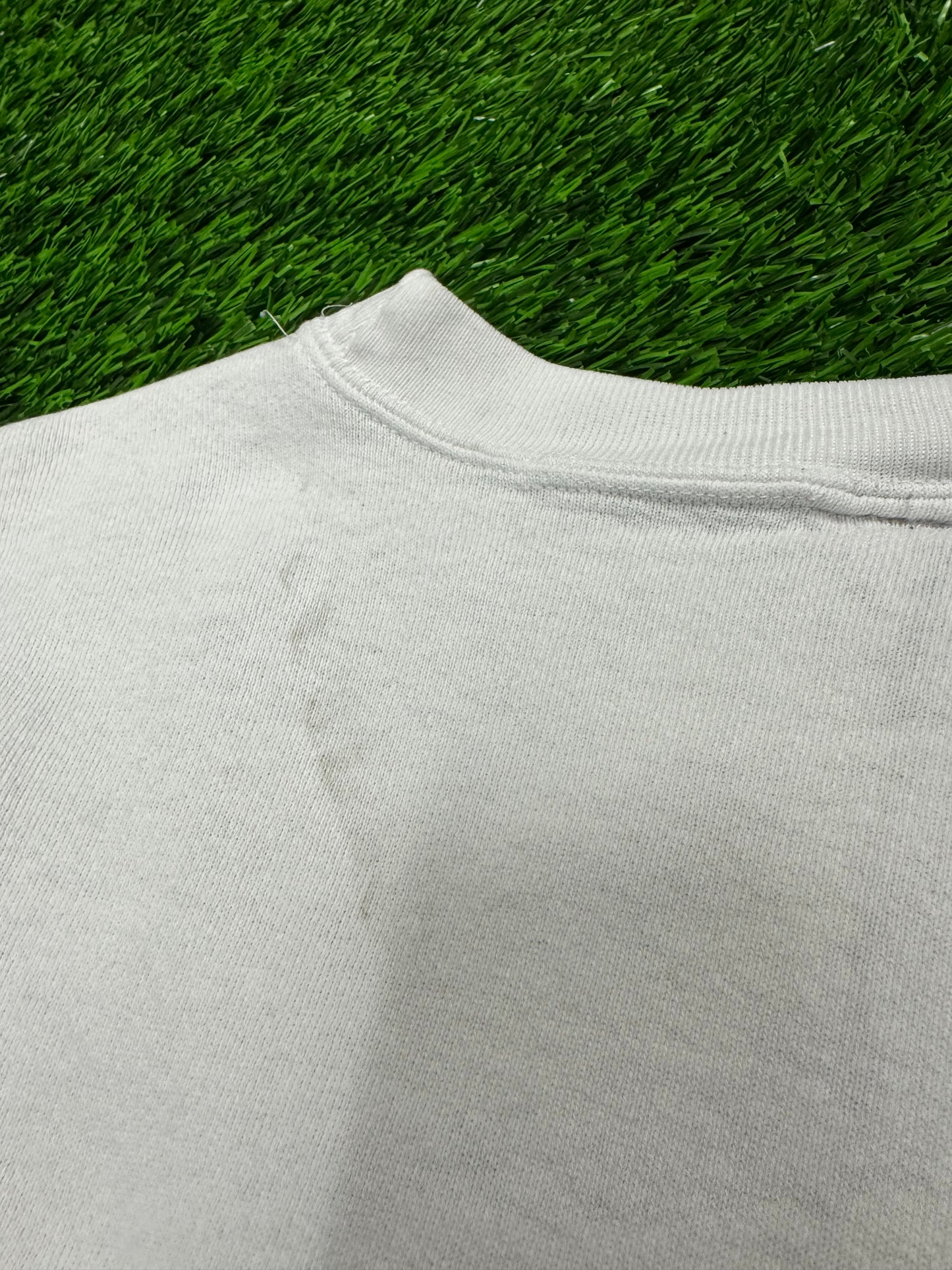 90s Nike Swoosh Cropped White Vintage Crewneck (M)