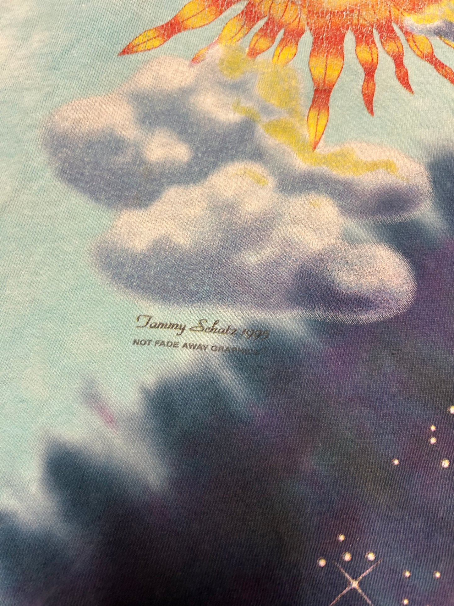 1995 Tammy Schatz Sun And Moon Tie Dye Vintage Tee (XL)