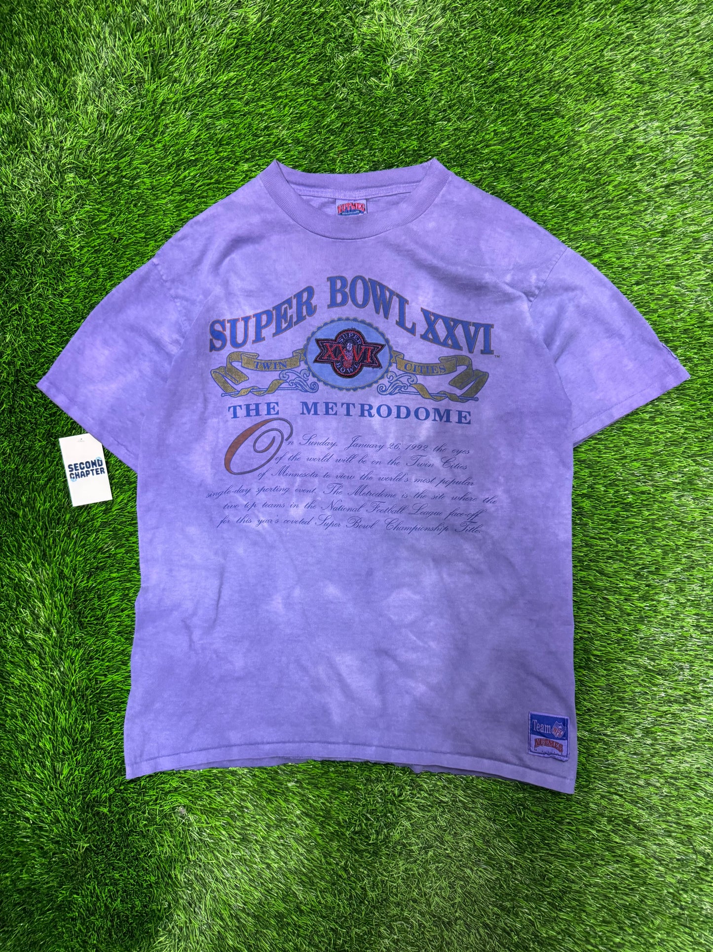 1992 Super Bowl XXVI Vintage Purple Dyed Tee (XL)