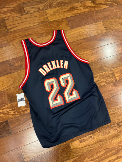 90s Houston Rockets Clyde Drexler #22 Vintage Champion NBA Jersey (L)