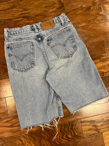 90s Levi's Student Vintage Orange Tab Distressed Light Wash Jeans (28)