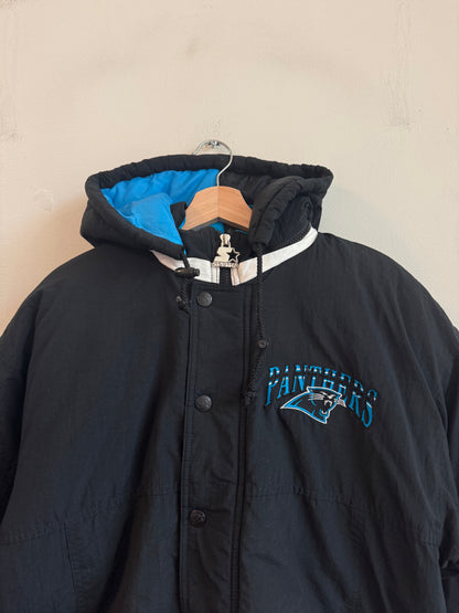 90s Carolina Panthers Black Starter Puffier Jacket (M)