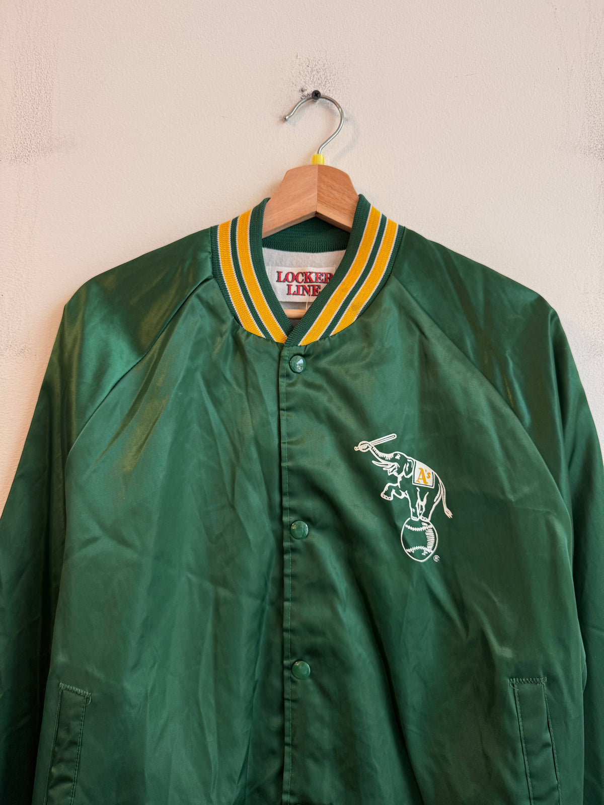 1992 Oakland Athletics Vintage Locker Line Satin Jacket (M)