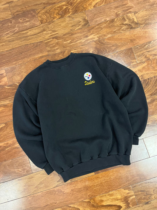 90s Pittsburgh Steelers Black Essential Crew (L)