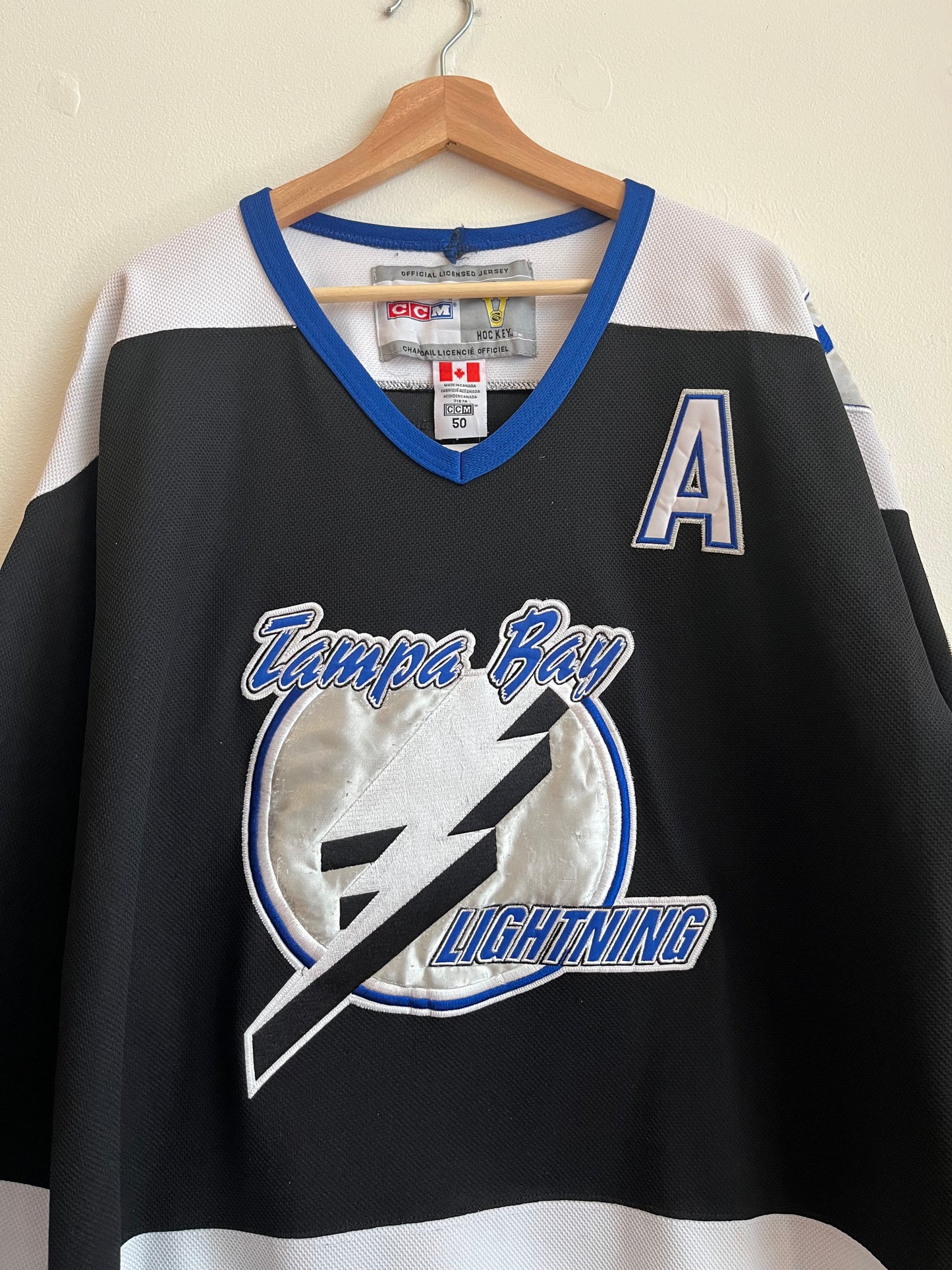 1990s Tampa Bay Lightning Vincent Lecavalier Hockey Jersey (L)