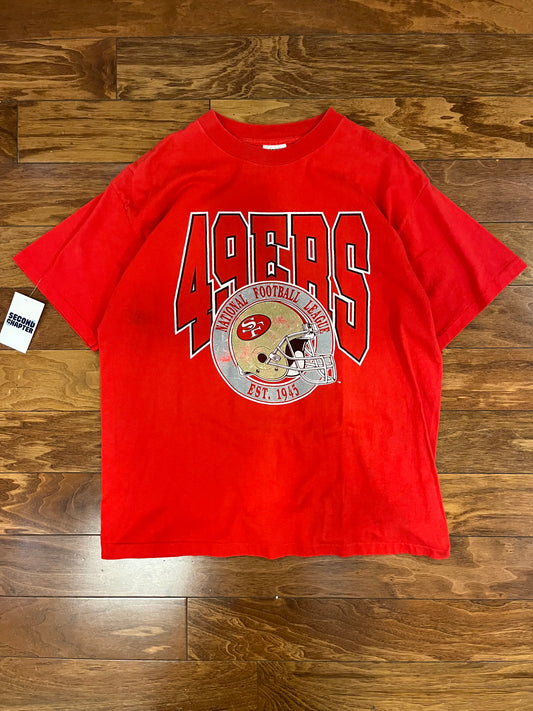 90s San Francisco 49ers Red Trench Tee (XL)