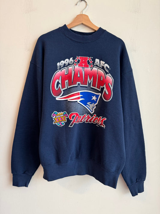 1996 New England Patriots AFC Super Bowl Crewneck (XL)