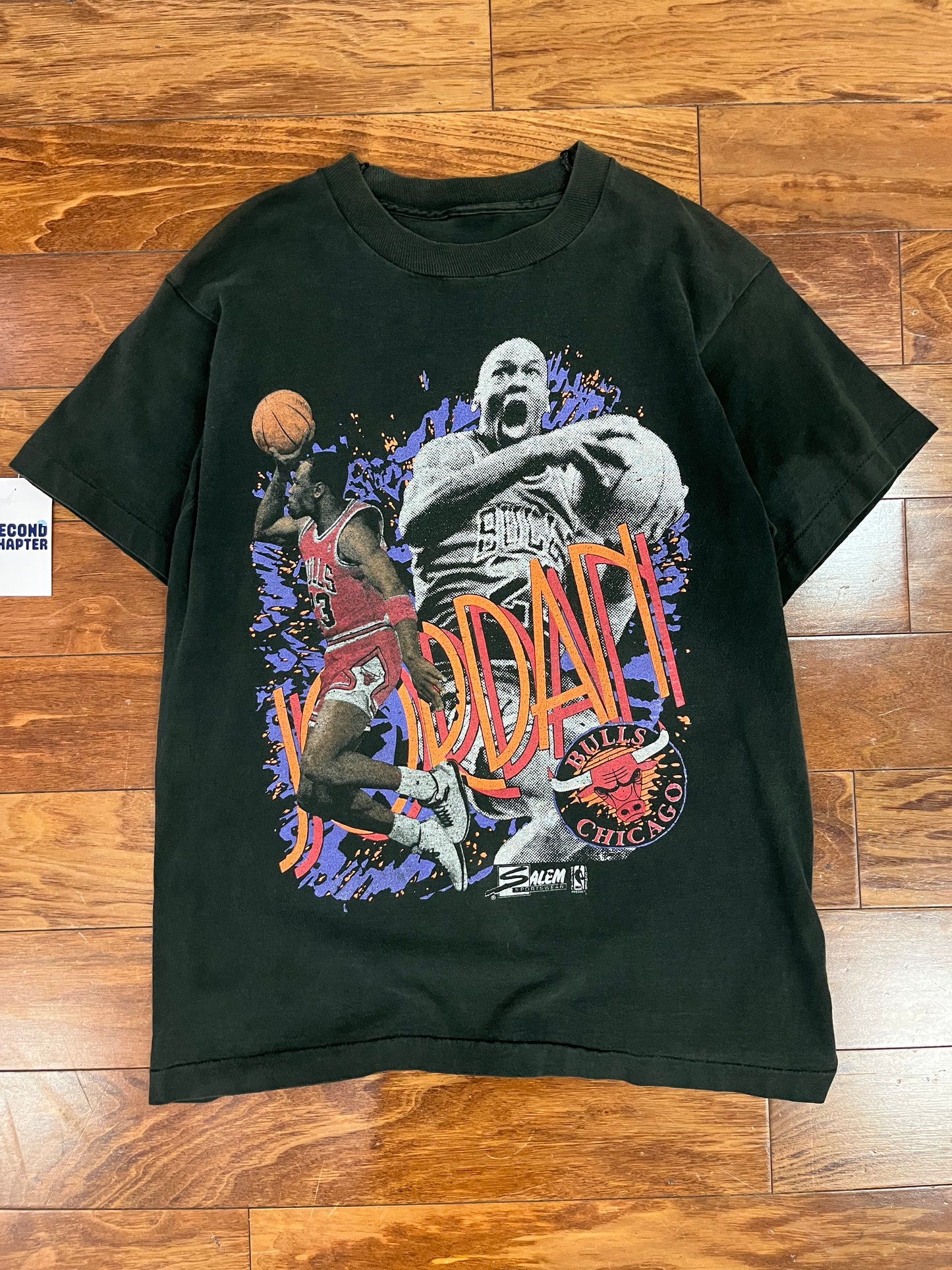 90s Chicago Bulls Michael Jordan Dunk Salem Vintage Graphic Tee (M)