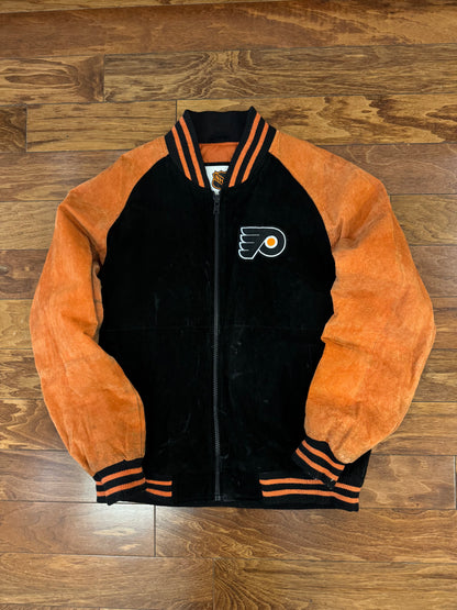 00s Philadelphia Flyers Vintage Suede Stained NHL Jacket (L)