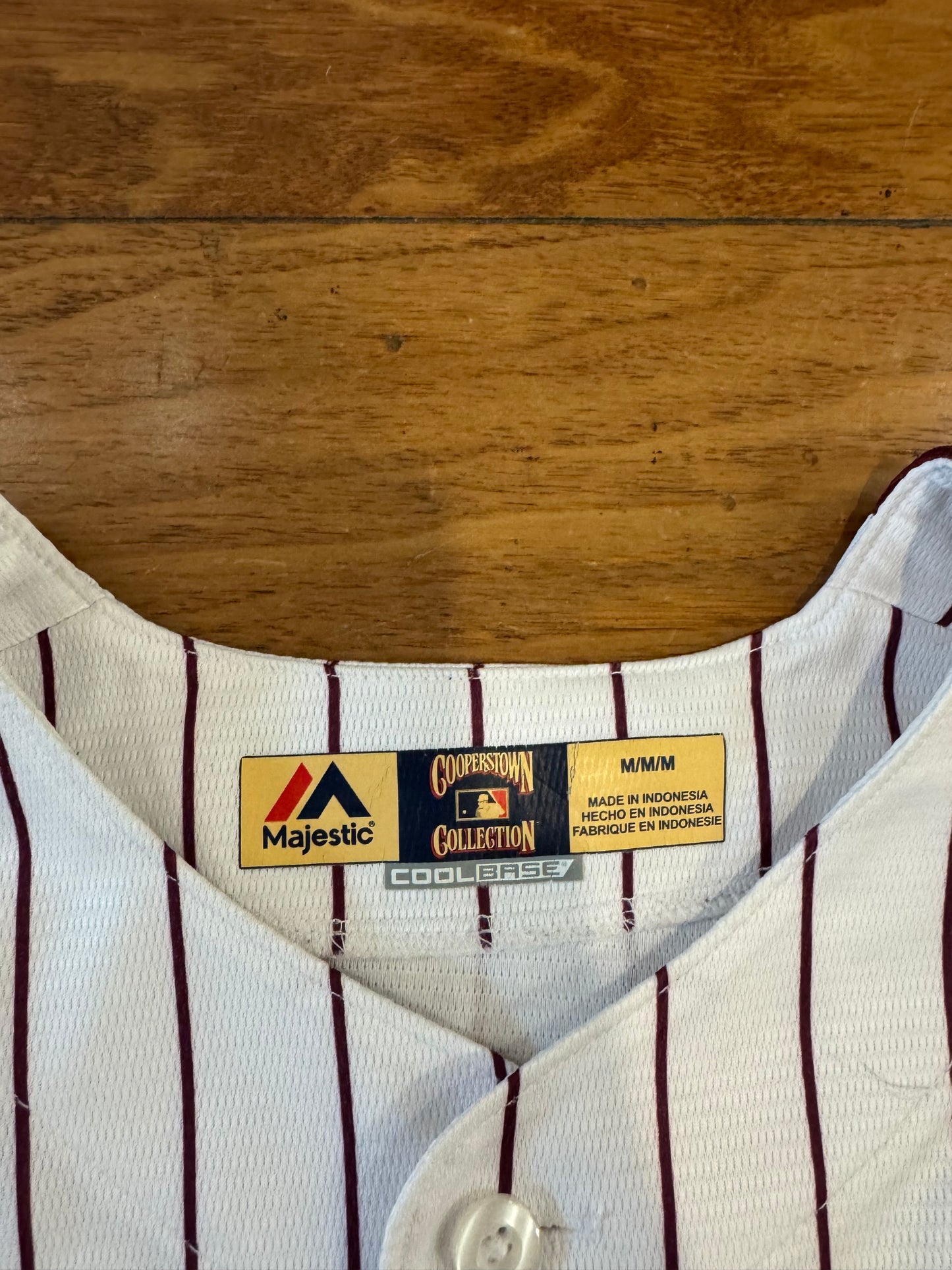 00s Mike Schmidt Phillies Majestic Pinstripe Jersey (M)