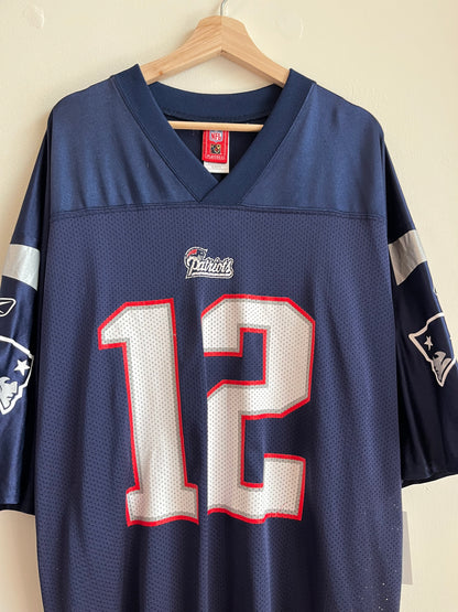 00s New England Patriots tom Brady NFL Players Jersey (XL)