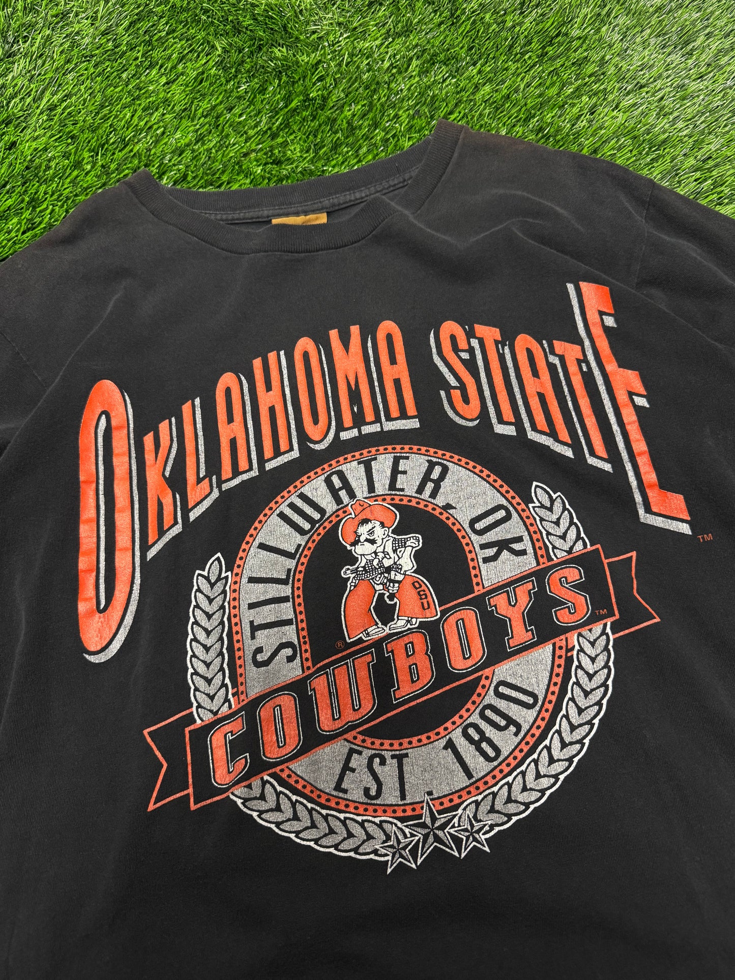 90s Oklahoma State Cowboys Graphic Vintage Nutmeg Tee (M)