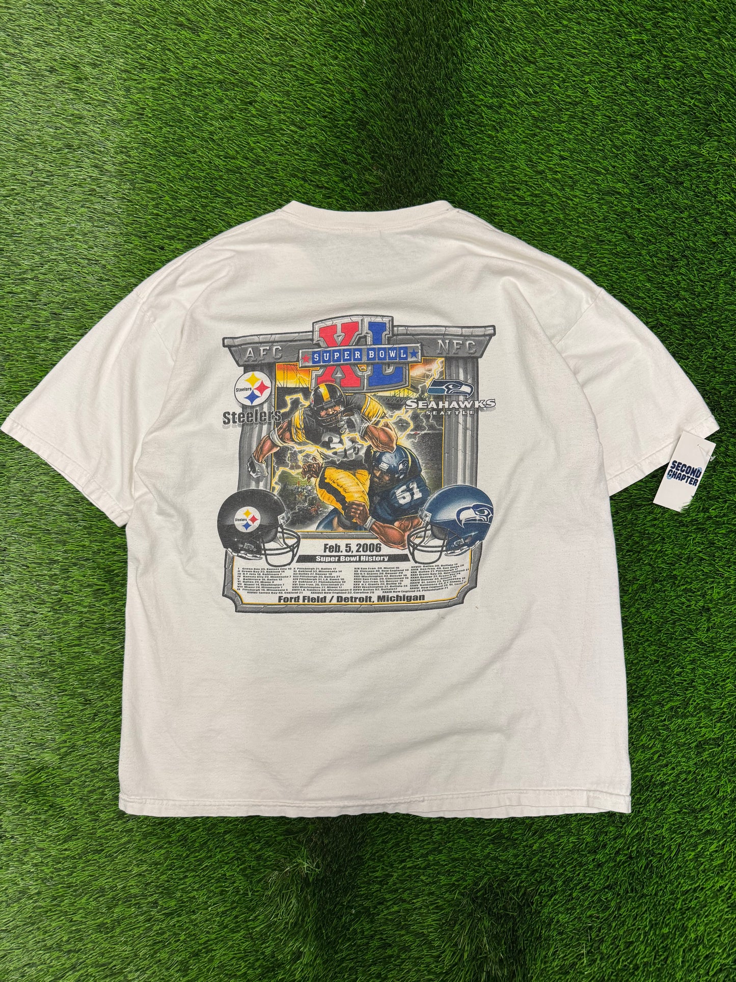 2006 Super Bowl Steelers v Seahawks Tee (XL)