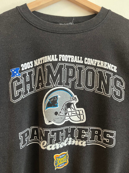 2003 Carolina Panthers Conference Champions Faded Crewneck (M)