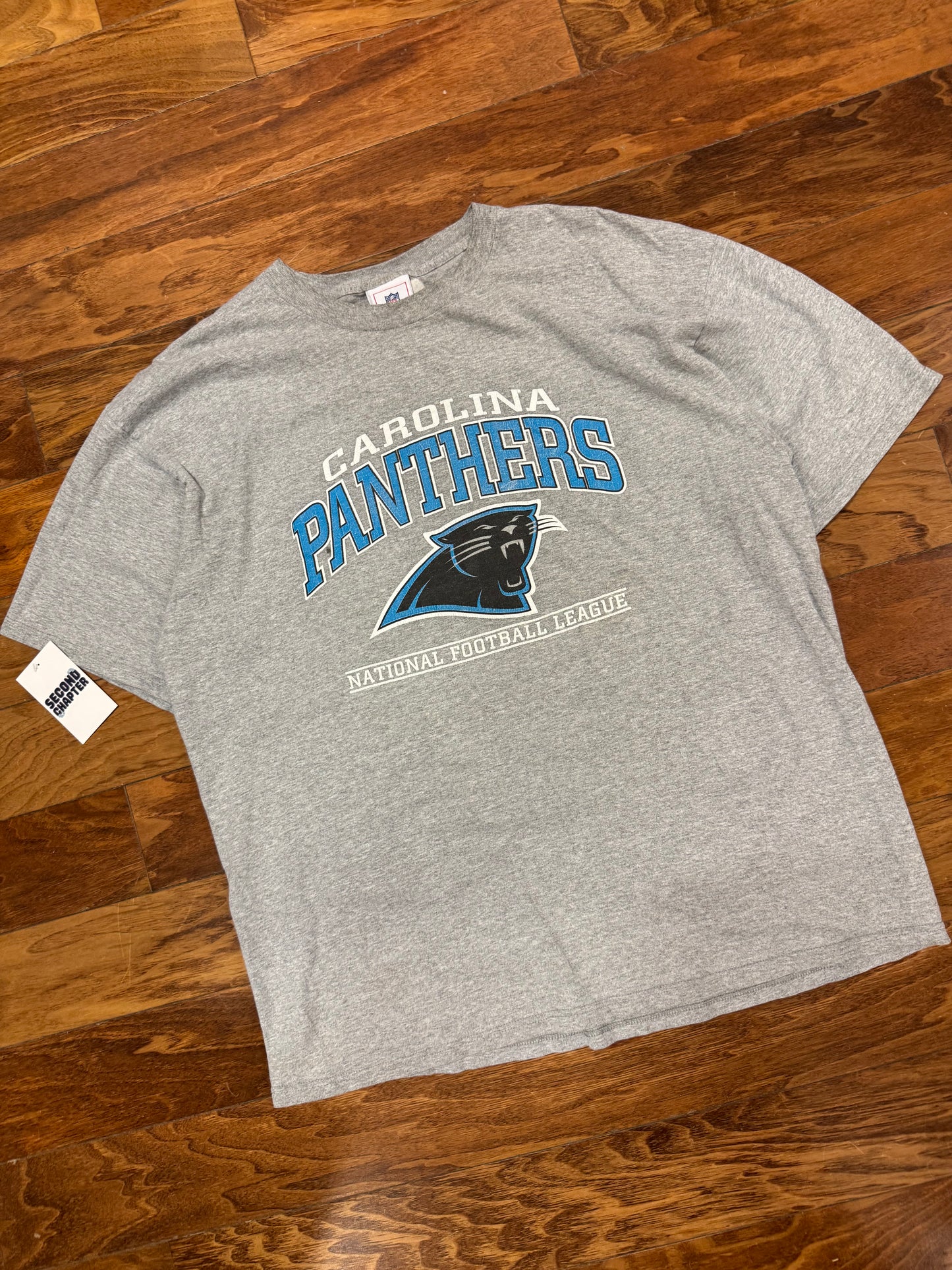 00s Carolina Panthers Gray Spell Out Tee (L)